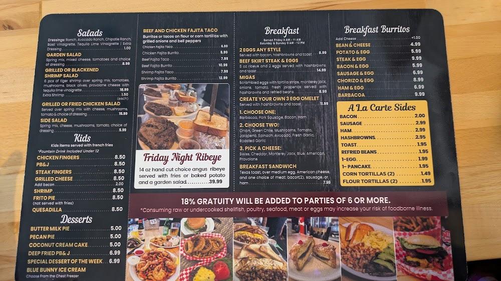 Alamo Springs Café Menu image 1